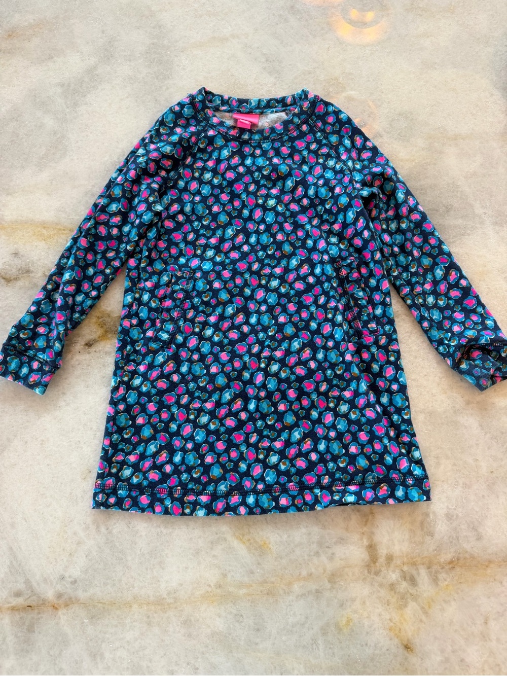Lilly Pulitzer Girl's Mini Beach Comber Dress - Low Tide Navy-Size Medium 6/7